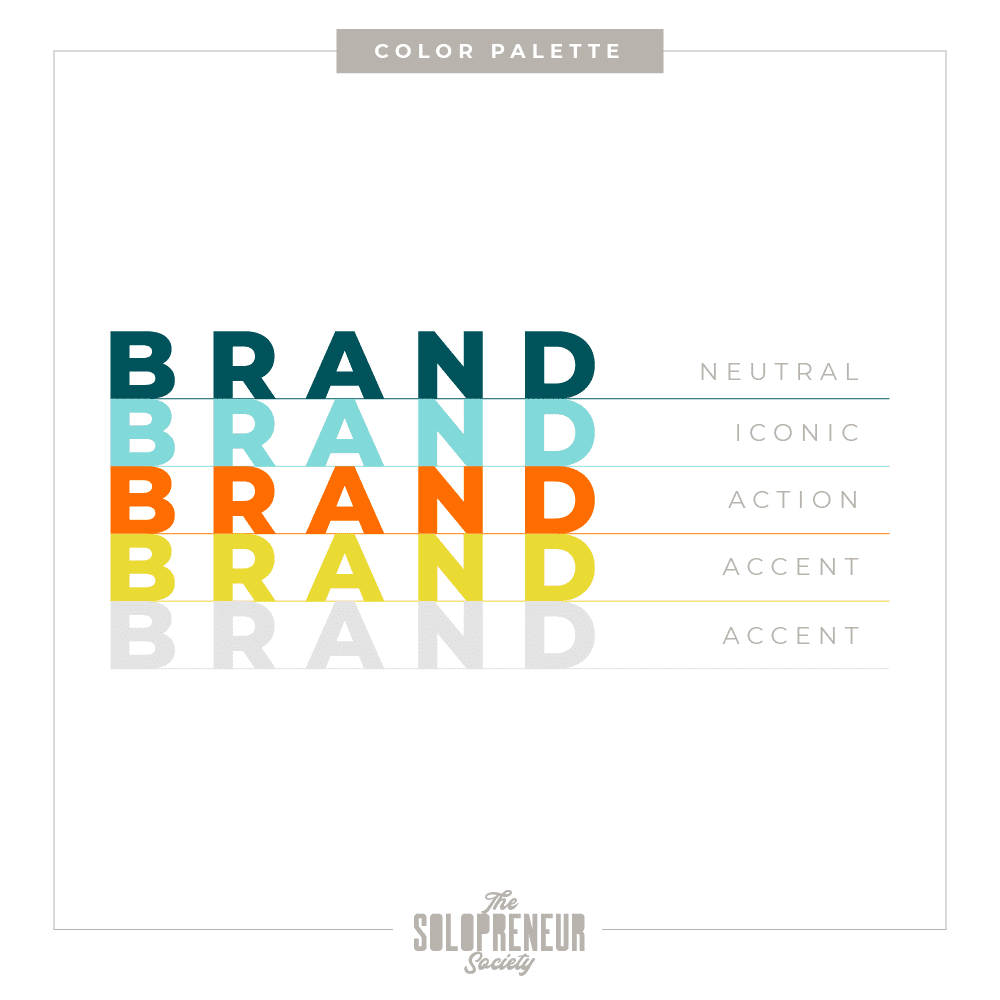 The Confident Solopreneur Brand Identity Color Palette