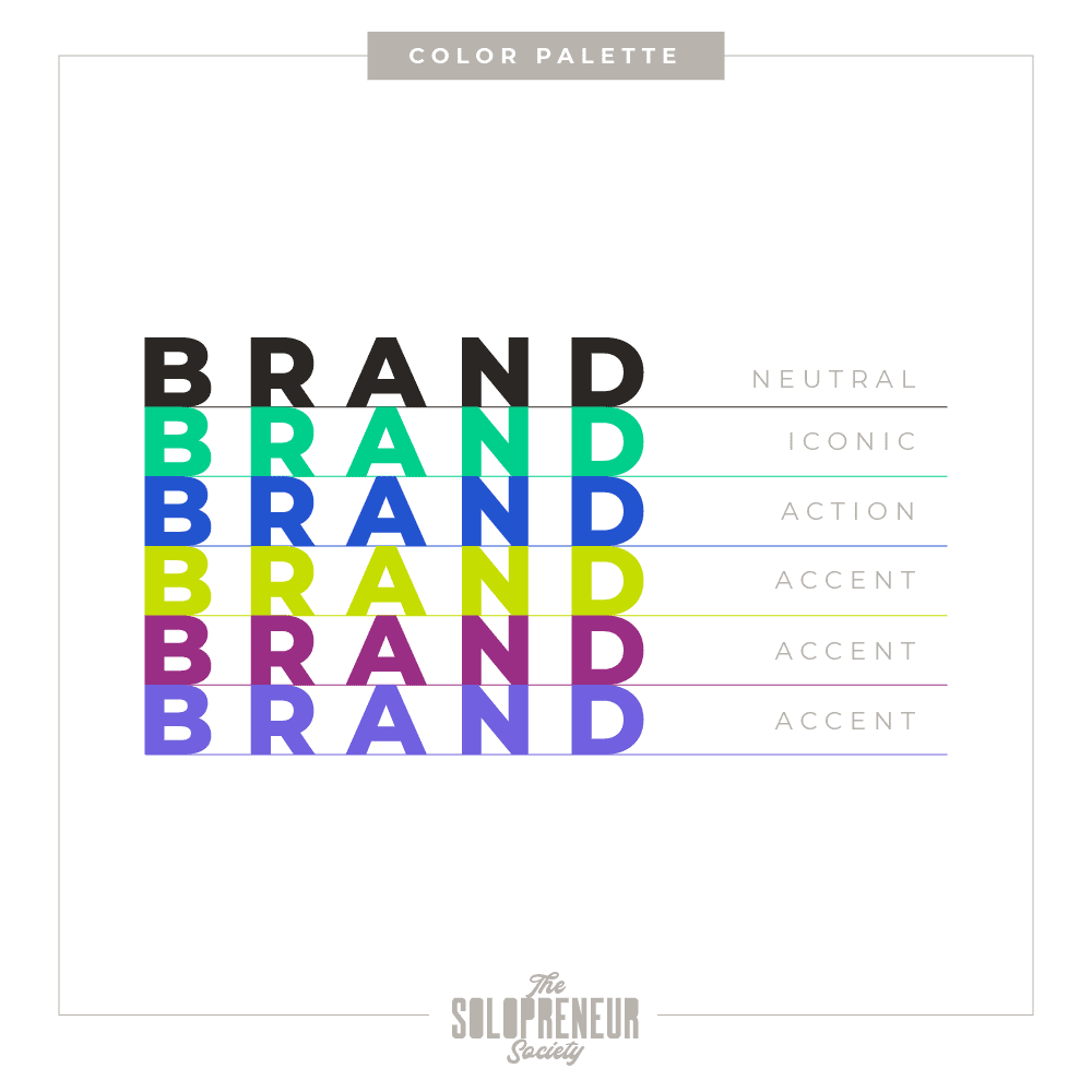 The Solopreneur Society Brand Color Palette