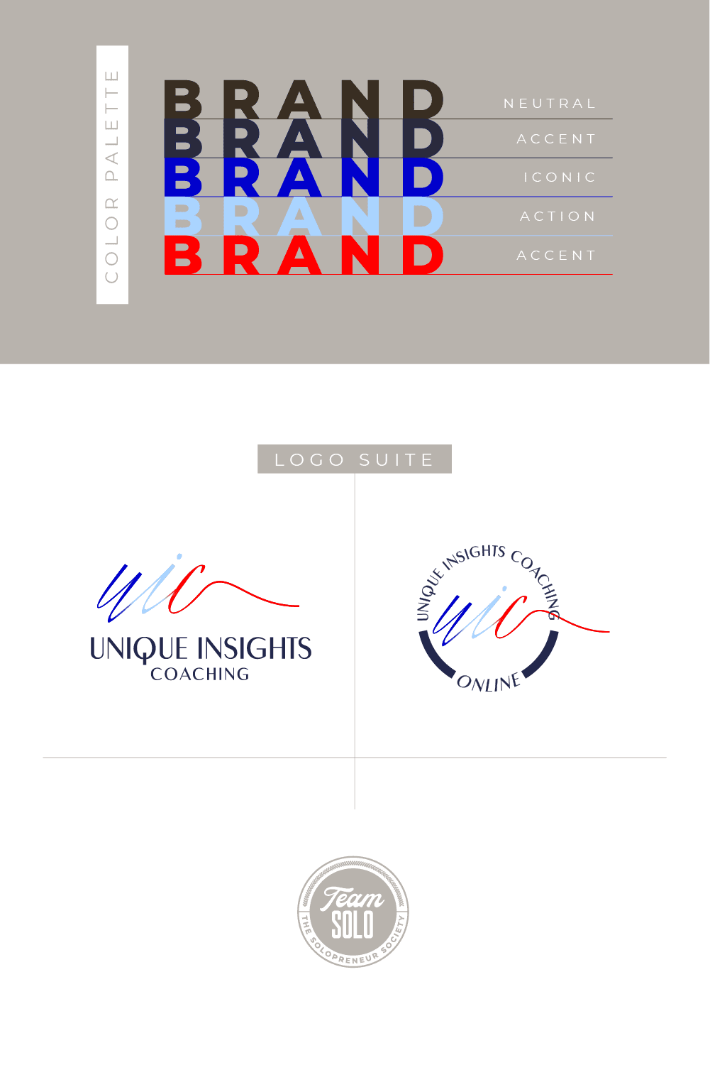 Unique Insights Coaching Logo Suite Design